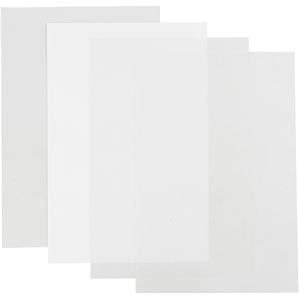 Krympeplast - Assorterede overflader - 20x30 cm - 4 ark