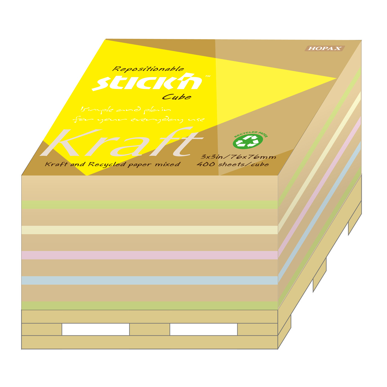 Stick'N kubusblok 76x76mm 400 blade