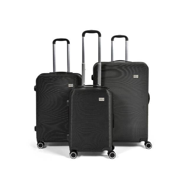 Kuffertsæt RW Classic sort 20”/24”/28” 70% genanvendt ABS plastik med TSA-lås