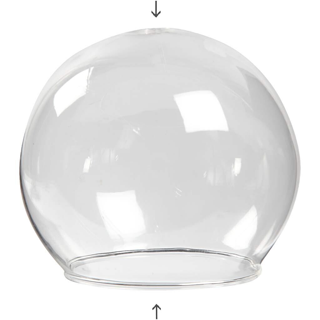 Kugleformet glasklokke diameter 8 cm hulstørrelse 5 cm transparent - 4 stk.