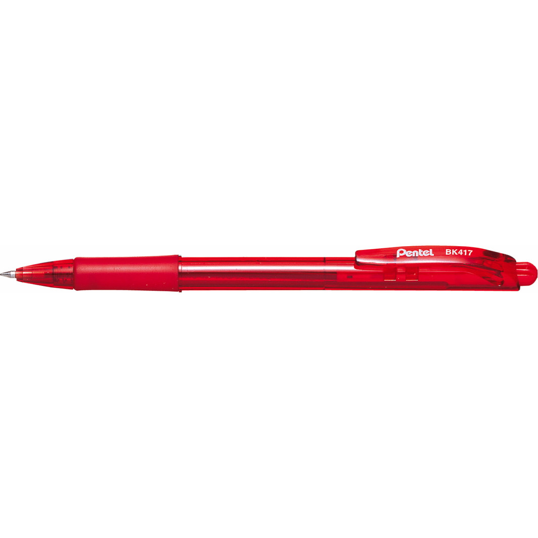 Kuglepen Pentel BK417 - rød fin stregbredde 0,25 mm - 12 stk