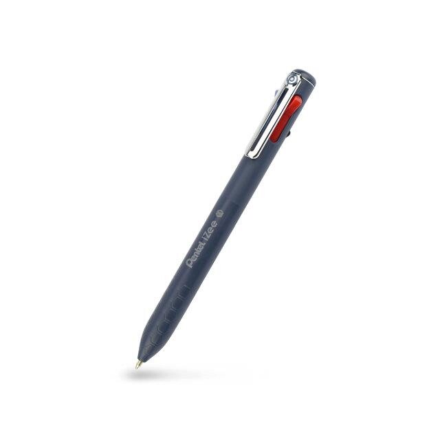 Kuglepen Pentel BXC470DC IZEE sort, rød, grøn, blå 1mm m. metal clip - 12 stk
