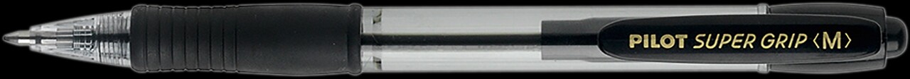 Kuglepen Pilot Super Grip M sort 0,7mm kugle 0,27mm stregbredde - 12 stk