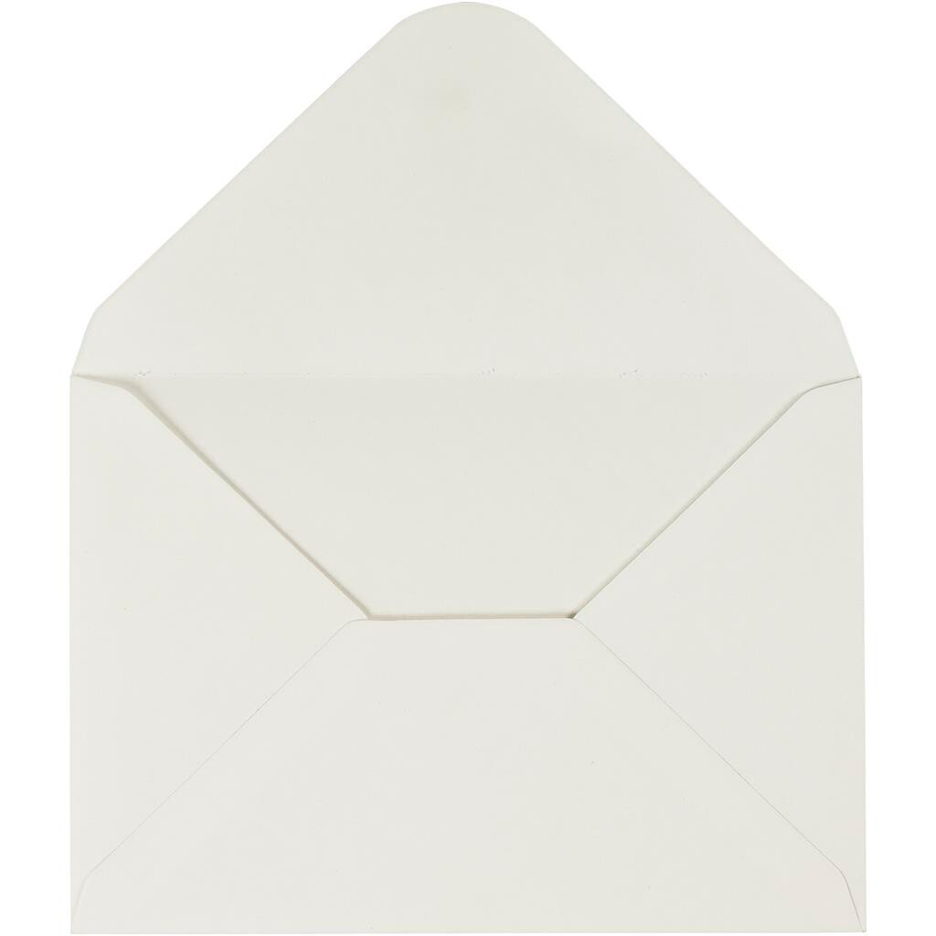 Kuvert, råhvid, str. 11,5x16 cm, 110 g, 10stk.