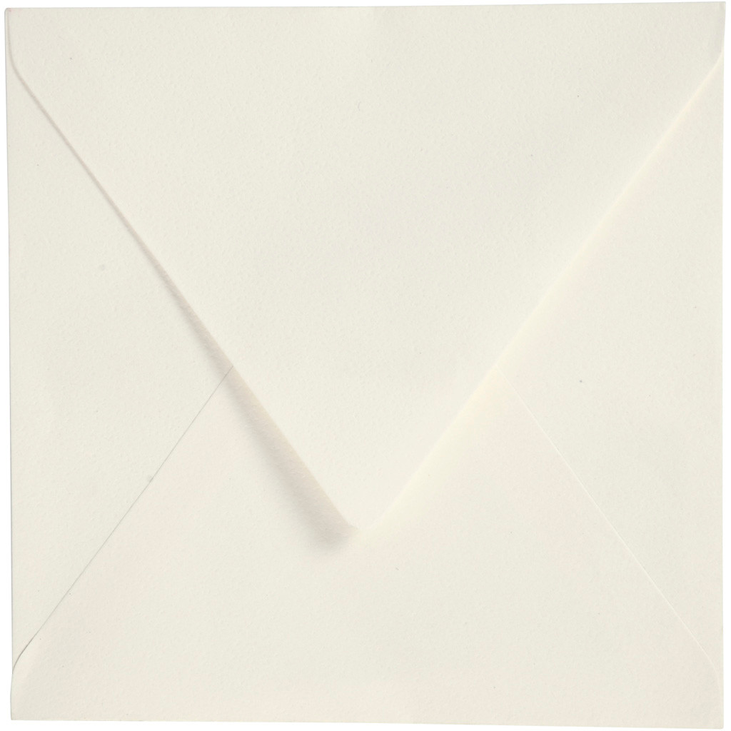 Kuverter - 16x16 cm - Råhvid 120 g - 50 stk