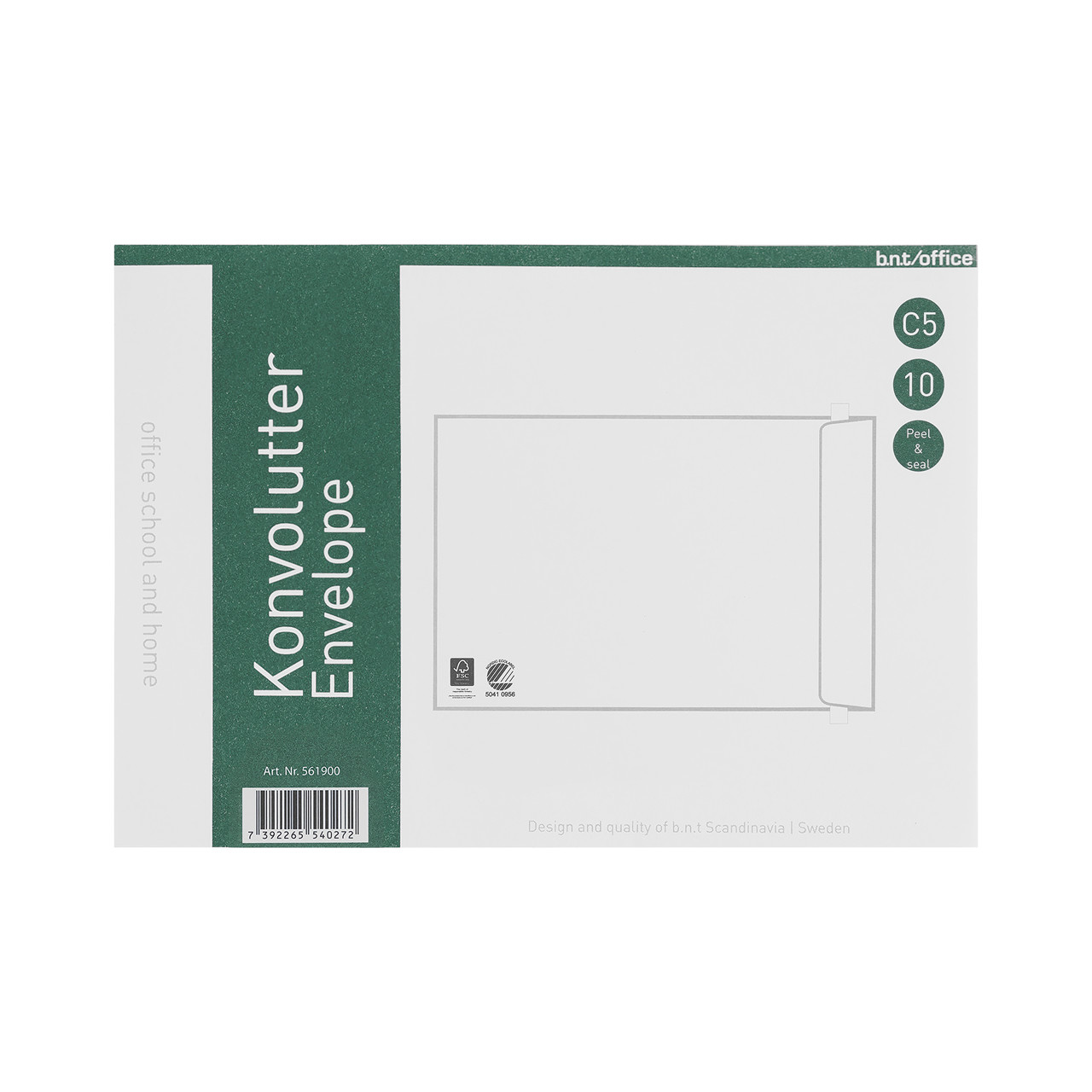 Kuverter C5P 80g Peel & Seal 162x229mm 10stk