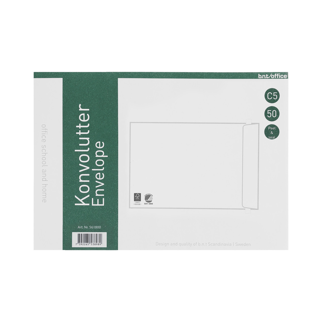 Konvolut C5P 80g Peel & Seal 162x229mm - 50 stk