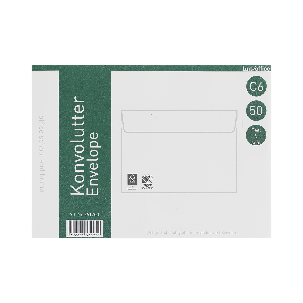 Konvolut C6 70g Peel & Seal 114x162mm - 50 stk