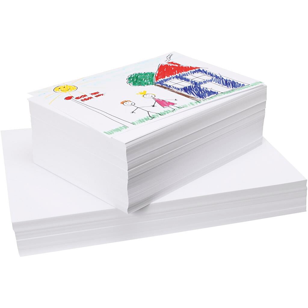 Kvalitetstegnepapir A3,A4 130+160 g hvid - 750 ark