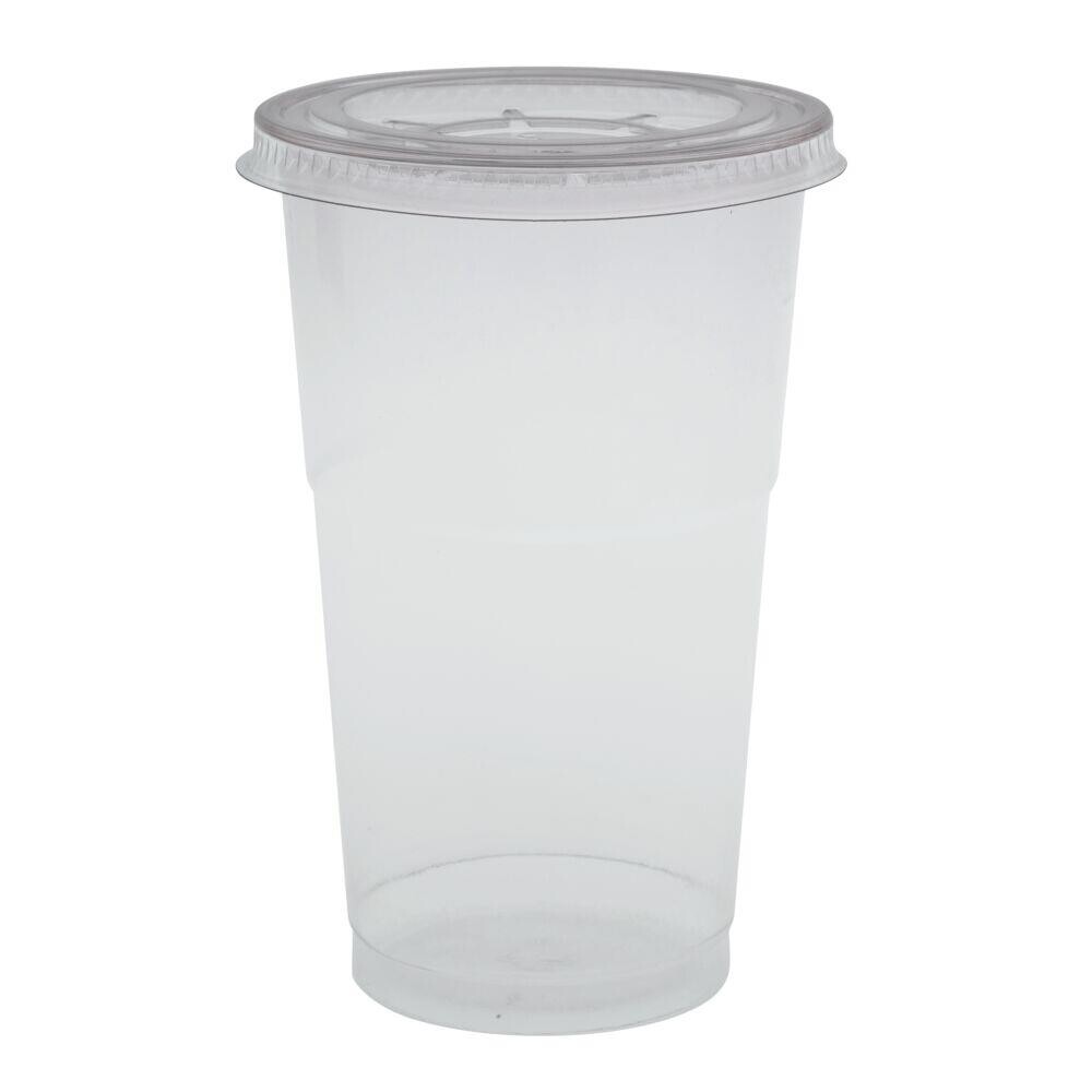 Låg til drikkeglas klar PET med hul ø 9,50 cm - 800 stk