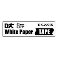 Labeltape - Brother DK-22205 - 62 mm - Sort på hvid - Papir - Løbende bane