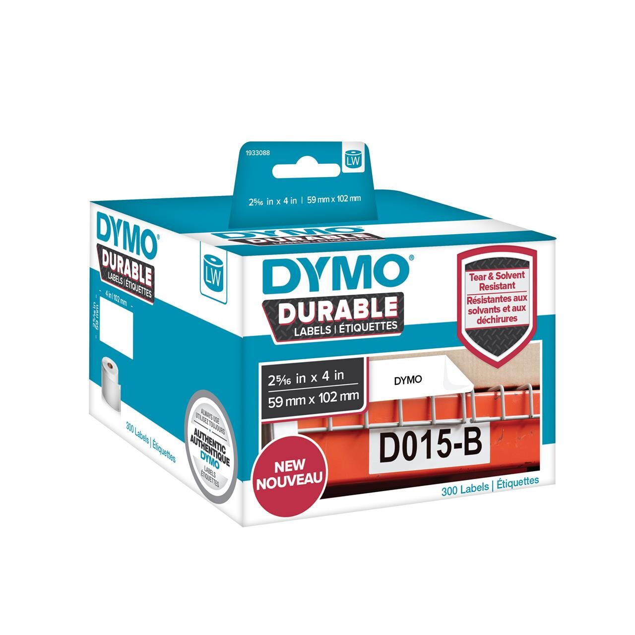 Label Dymo Durable etiket fragtlabel 59x102mm 300stk