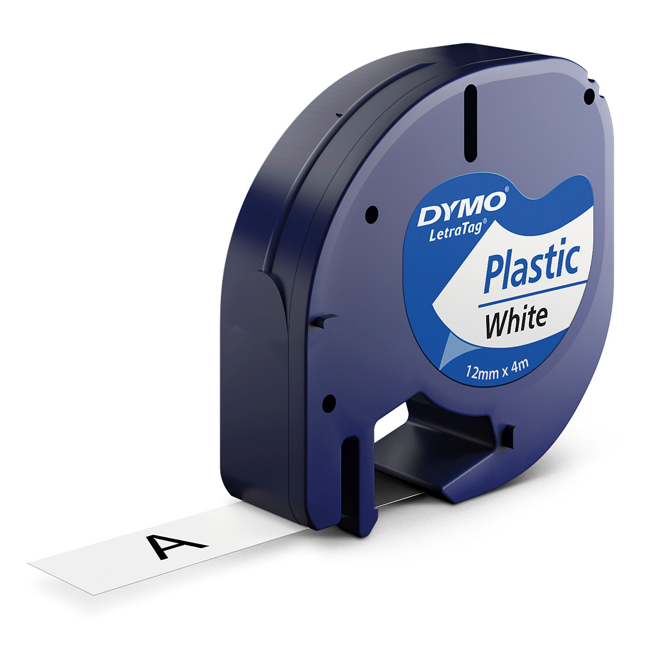Dymo LetraTag Tape 12mmx4m hvid plasttape