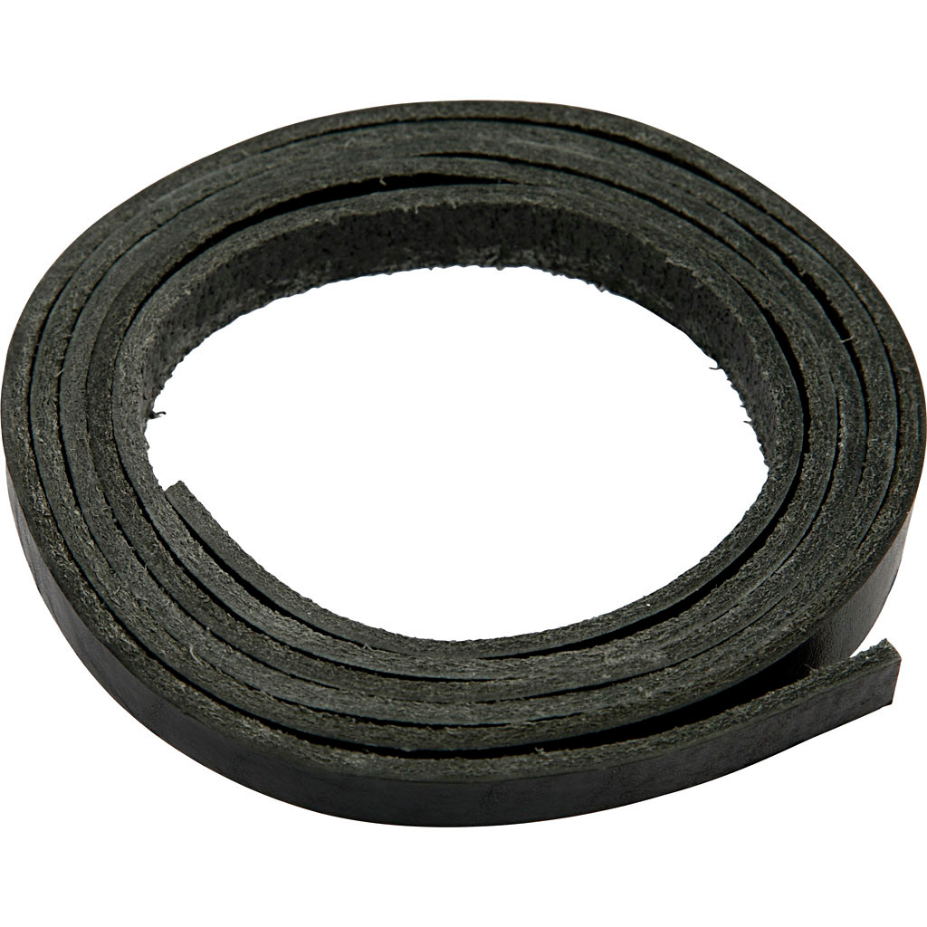 Læderbånd B: 10 mm tykkelse 3 mm sort 2m