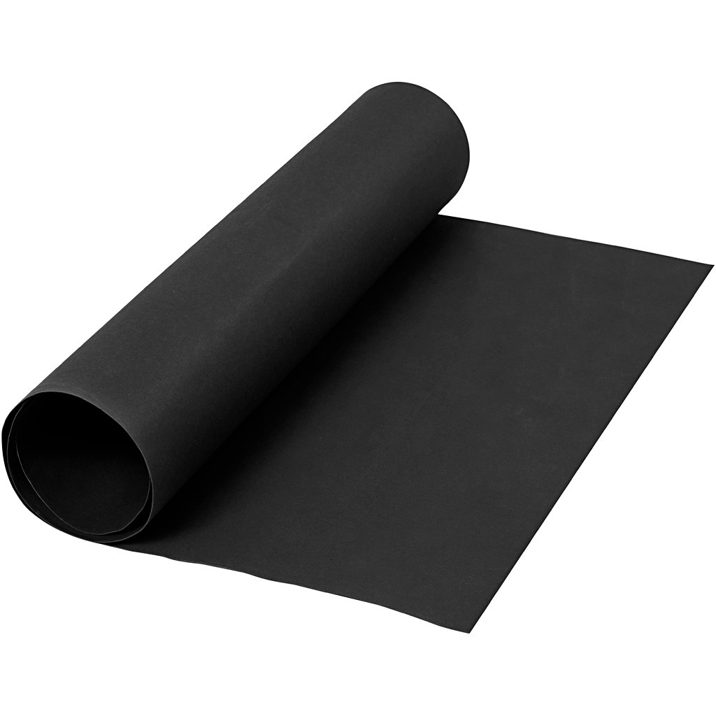 Læderpapir – sort – 50 cm bred – 0,55 mm – 1 meter