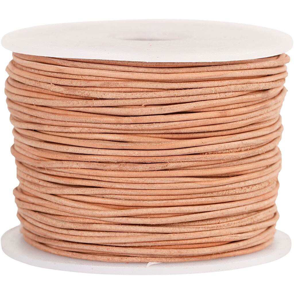 Lædersnor – Natur – 1 mm – 50 m