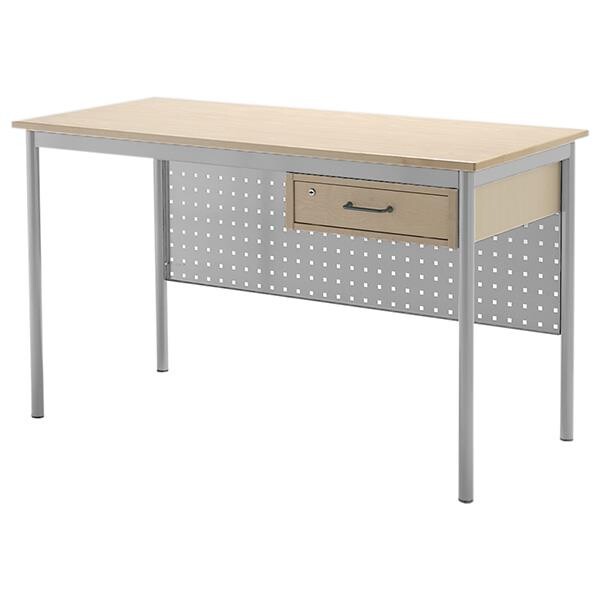 Lærerbord Combi 1200x600 mm Birk på alugrå understel