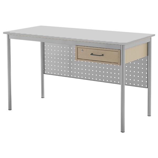 Lærerbord Combi 1400x700 mm Lys grå på alugrå understel