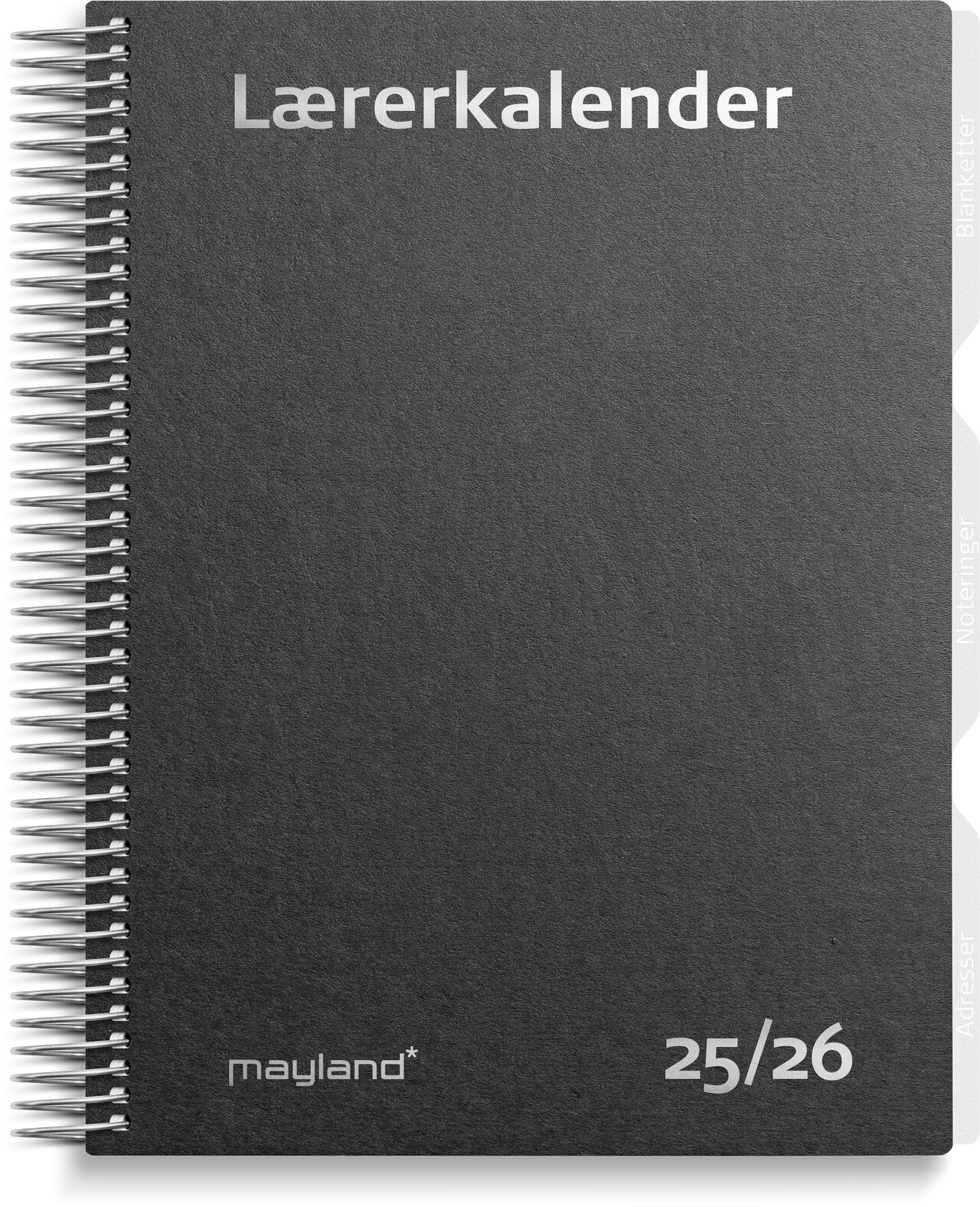 Lærerkalender 2025/2026, Mayland, 21,5 x 16 x 2,5 cm A5, matsort genbrugskarton, 26813000