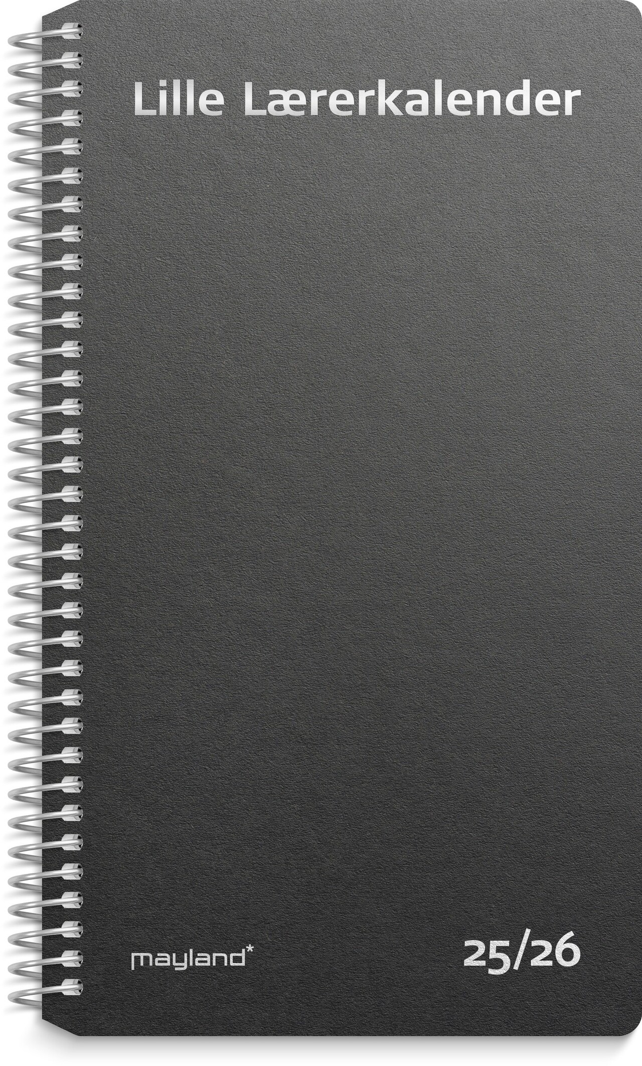 Lærerkalender - Mayland 26814000 - 2025/2026 - 18x10,5 cm - Matsort genbrugskarton