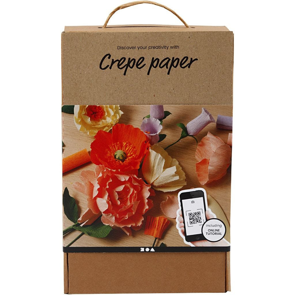 Crepe papir sæt med crepepapirblomster