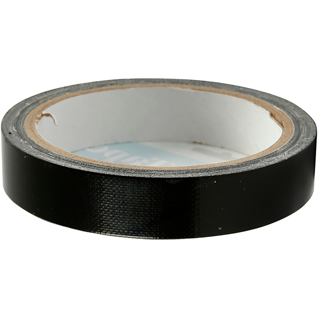 Gaffatape - Sort lærredstape - 19 mm x 25 m
