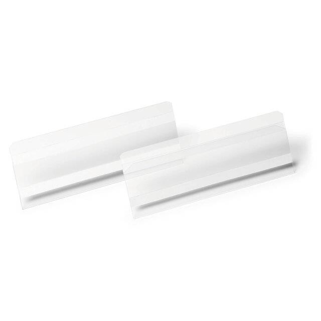 Lagerlomme etiketholder Durable ½ A5 tværformat selvklæbende transparent - 10 stk
