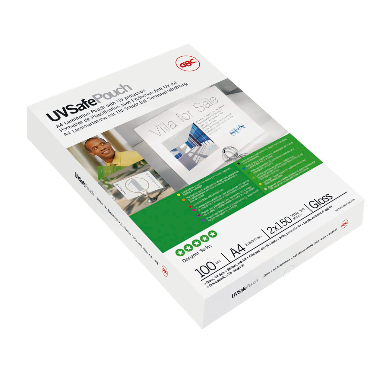 Lamineringslommer - A4 - 150 my - Med UV-beskyttelse - 100 stk.