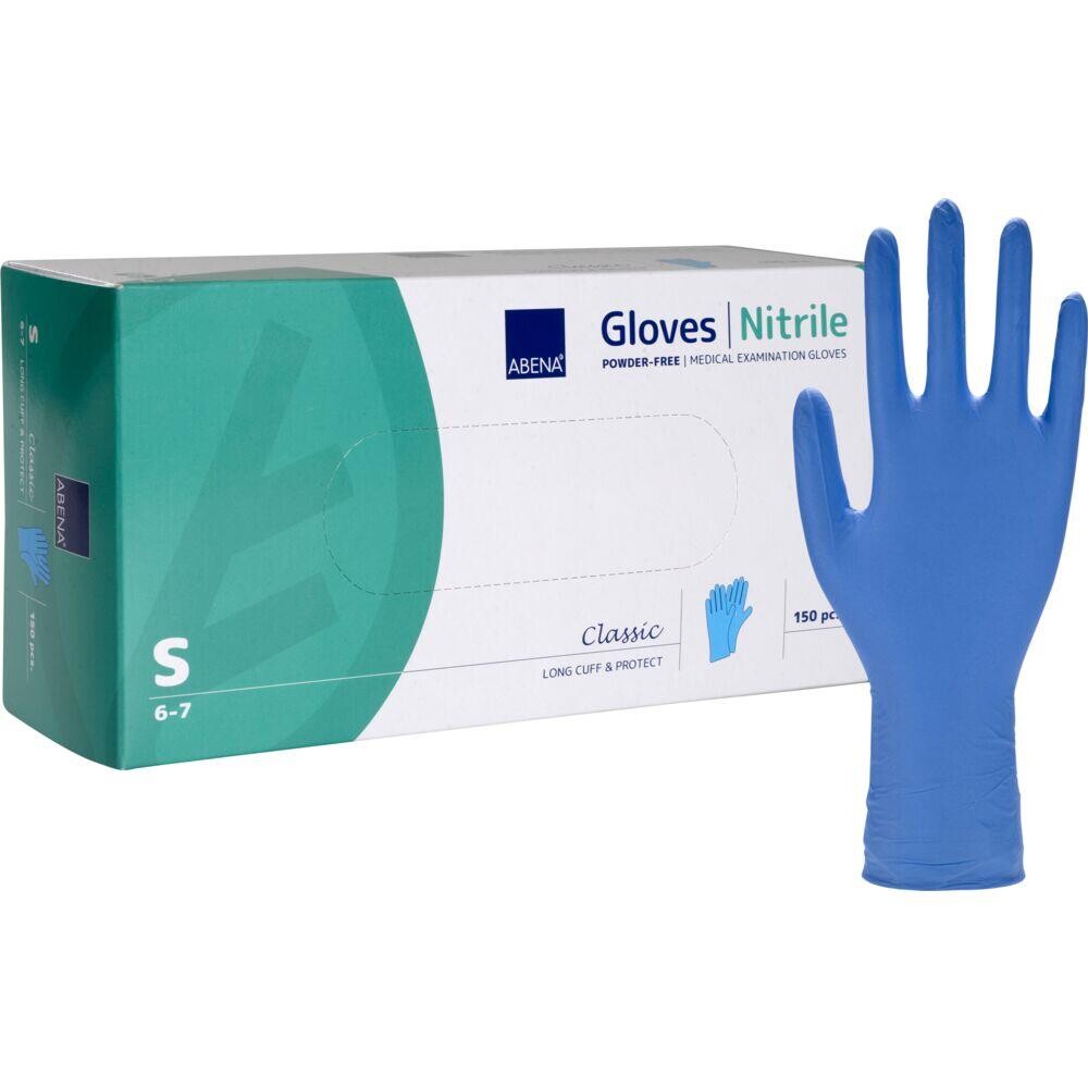 Lange nitrilhandsker ABENA Classic Protect S blå pudderfri - 1500 stk