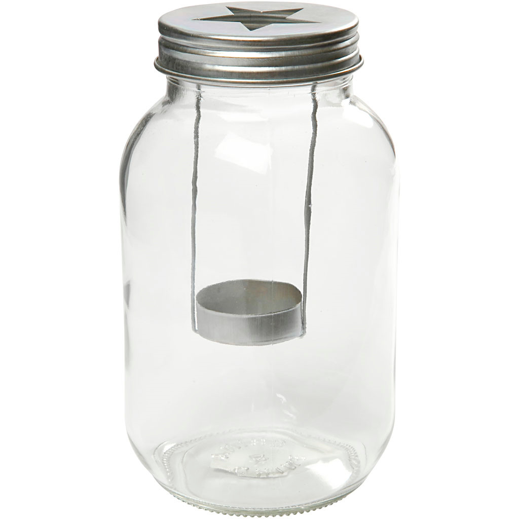 Glas lanterne - diameter 10 cm højde 18 cm