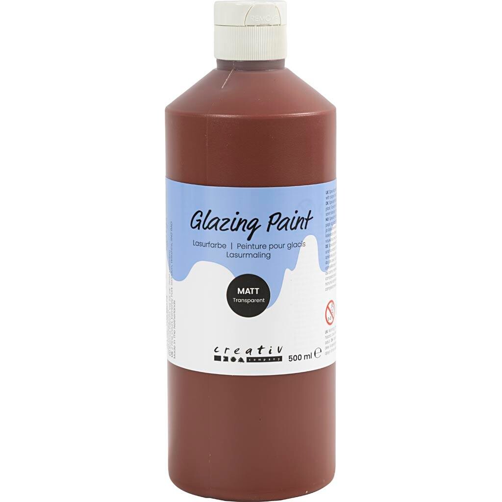 Lasurmaling, mat, transparent, brun, 500 ml/ 1 fl.