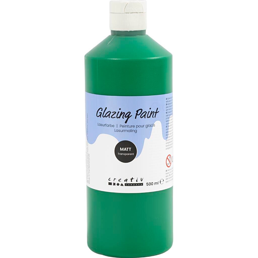 Lasurmaling, mat, transparent, grøn, 500 ml/ 1 fl.