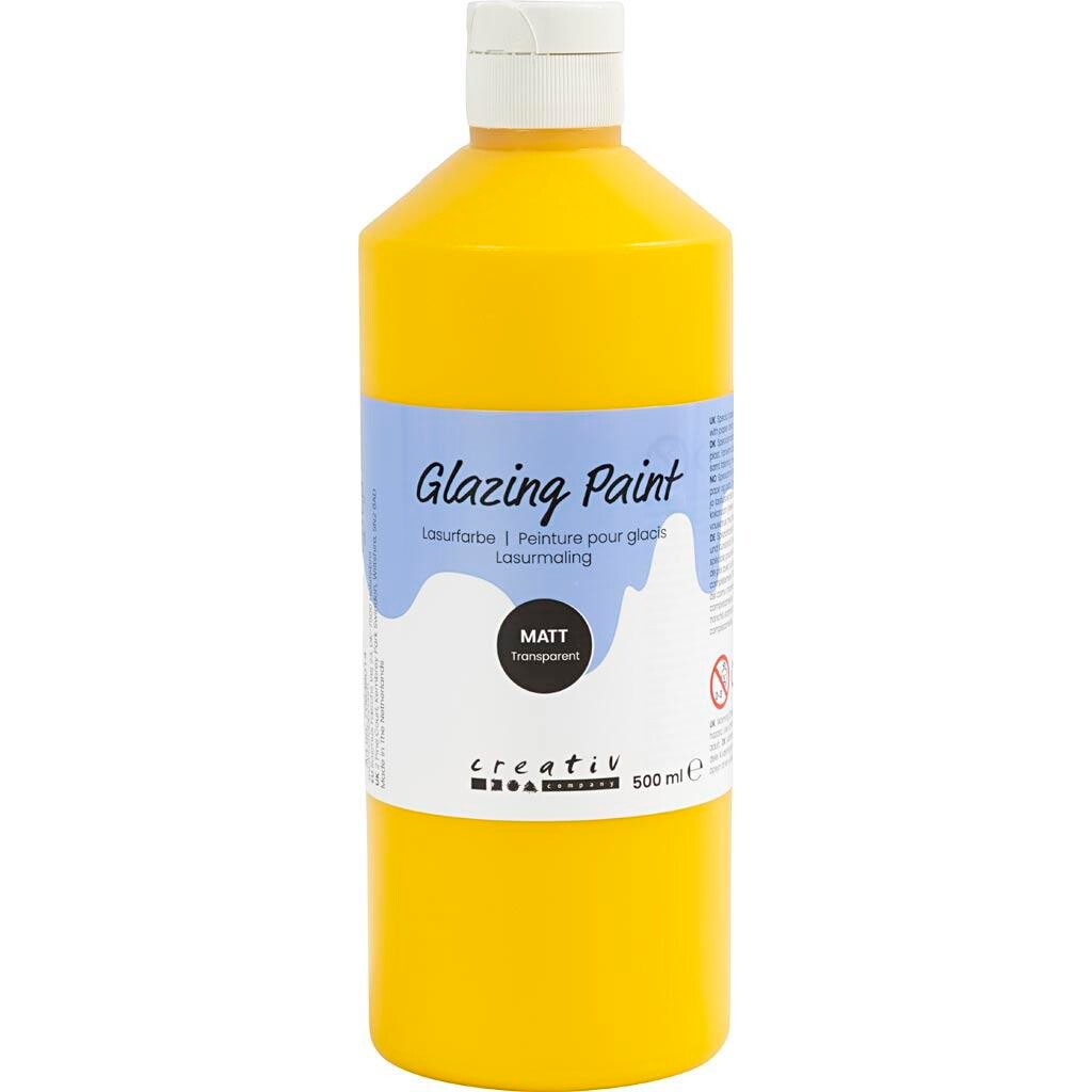 Lasurmaling, mat, transparent, gul, 500 ml/ 1 fl.