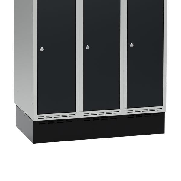 Lav sokkel, til garderobeskab, 1000x550x150 mm, sort