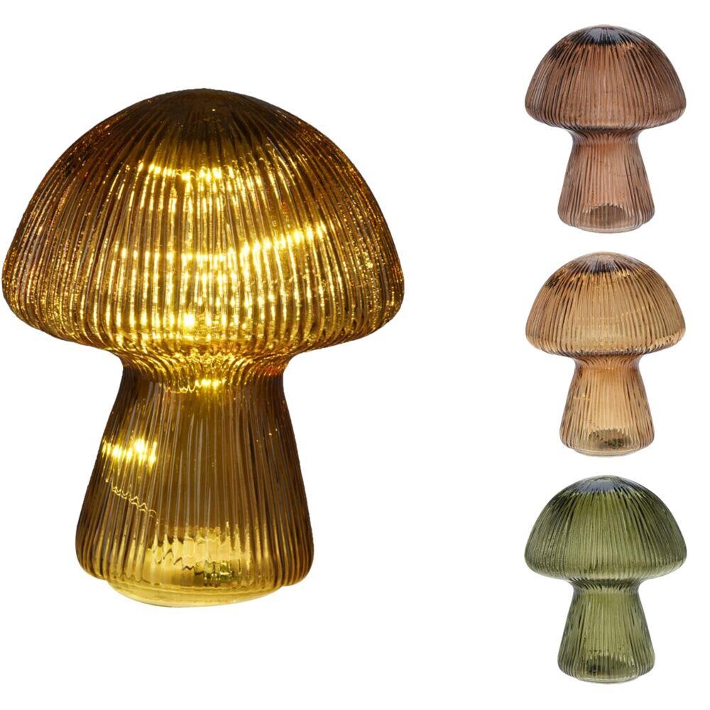 LED lampe - Mushroom - Glas - Assorteret - 11,8 x 14,6 cm - 12 stk