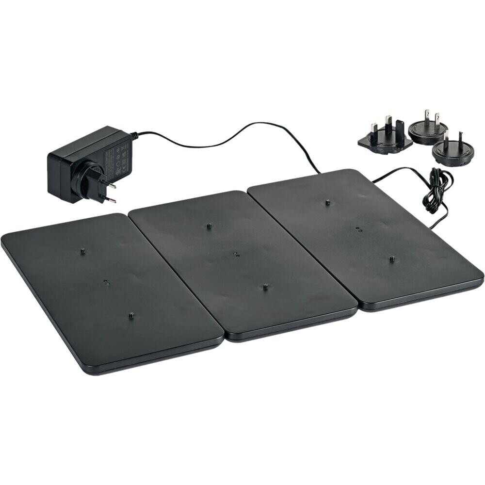 LED oplader, Duni, 39x26cm, sort, til 4 LED lamper - 2 stk