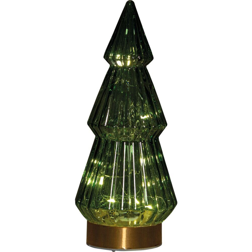 LED træ, 10x23,5cm, grøn, glas, med 10 LED lys - 12 stk