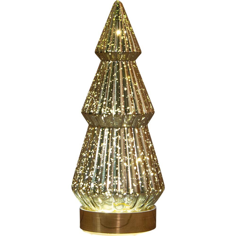 LED træ, 10x23,5cm, guld, glas, med 10 LED lys - 12 stk