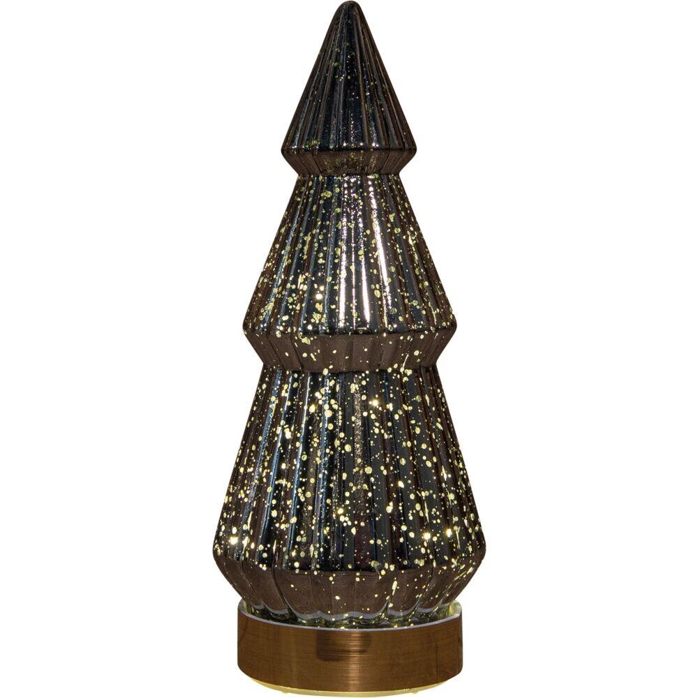 LED træ, 10x23,5cm, sølv, glas, med 10 LED lys - 12 stk