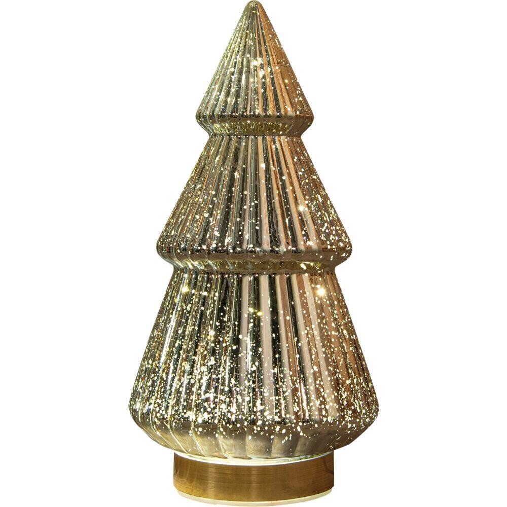 LED træ, 15x28,5cm, guld, glas, med 10 LED lys - 8 stk