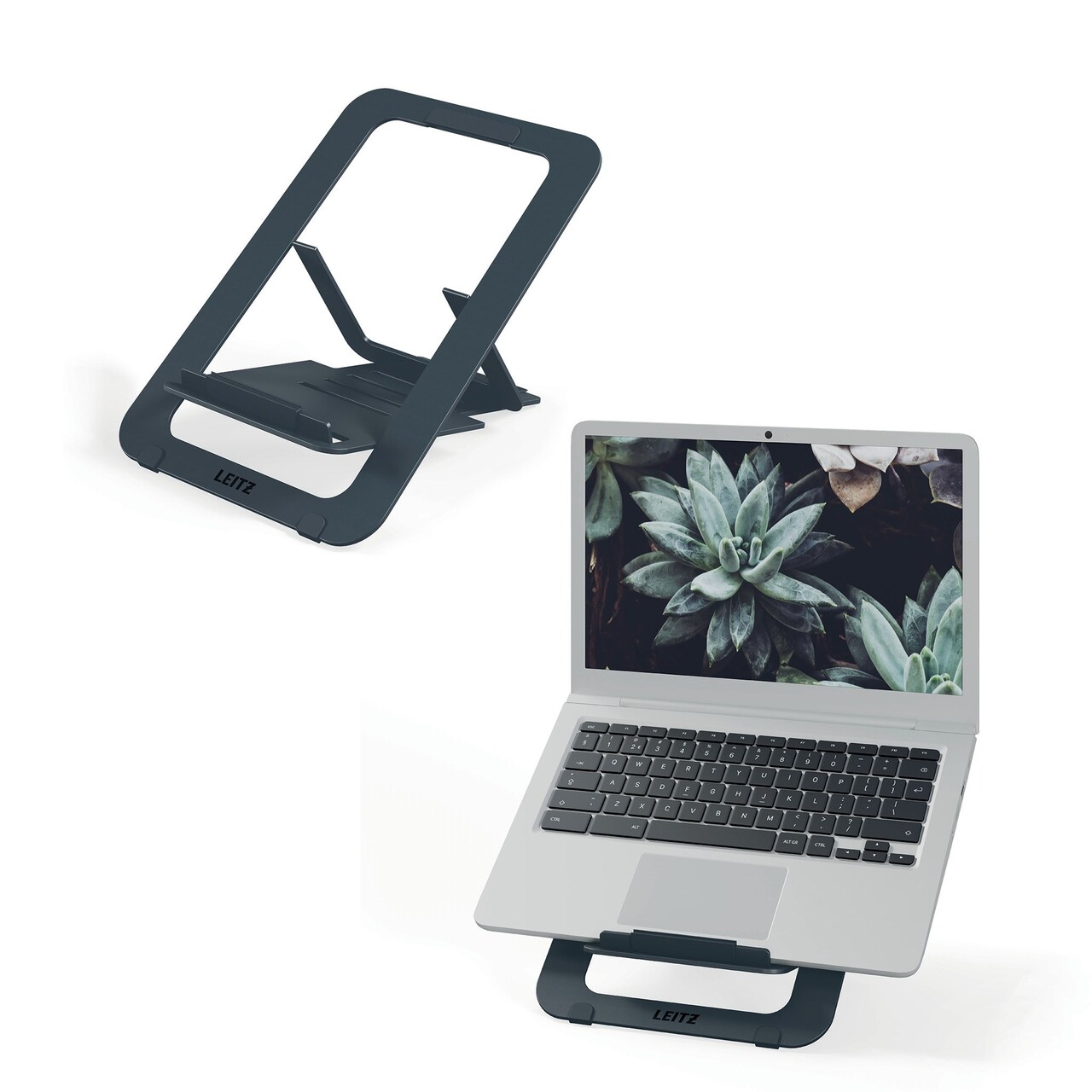Laptop stand - Leitz Ergo Ultra-Flat - Aluminium - Grå