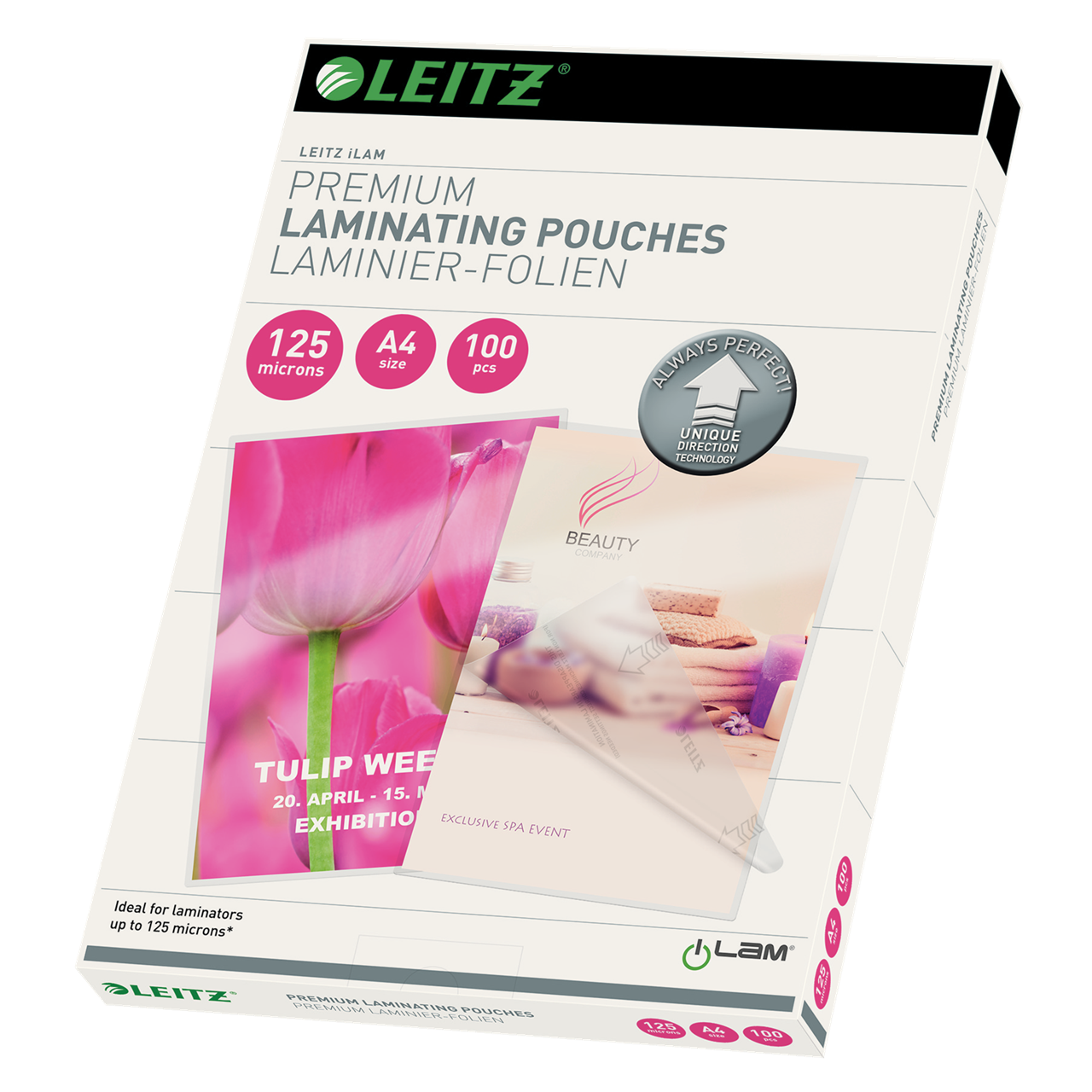 Lamineringslomme A4 Leitz UDT gloss 125 mic - 100 stk