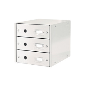 Skuffekabinet pap Leitz Click & Store med 3 skuffer - Hvid
