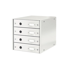 Skuffekabinet pap Leitz Click & Store med 4 skuffer - Hvid