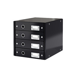 Skuffekabinet pap Leitz Click & Store med 4 skuffer - Sort