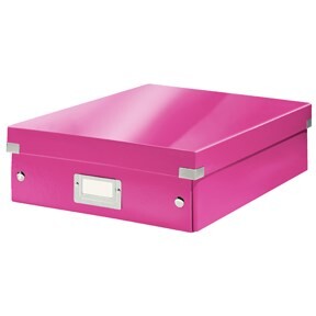 Sorteringskasse Leitz Organizer boks Click&Store mellem WOW pink