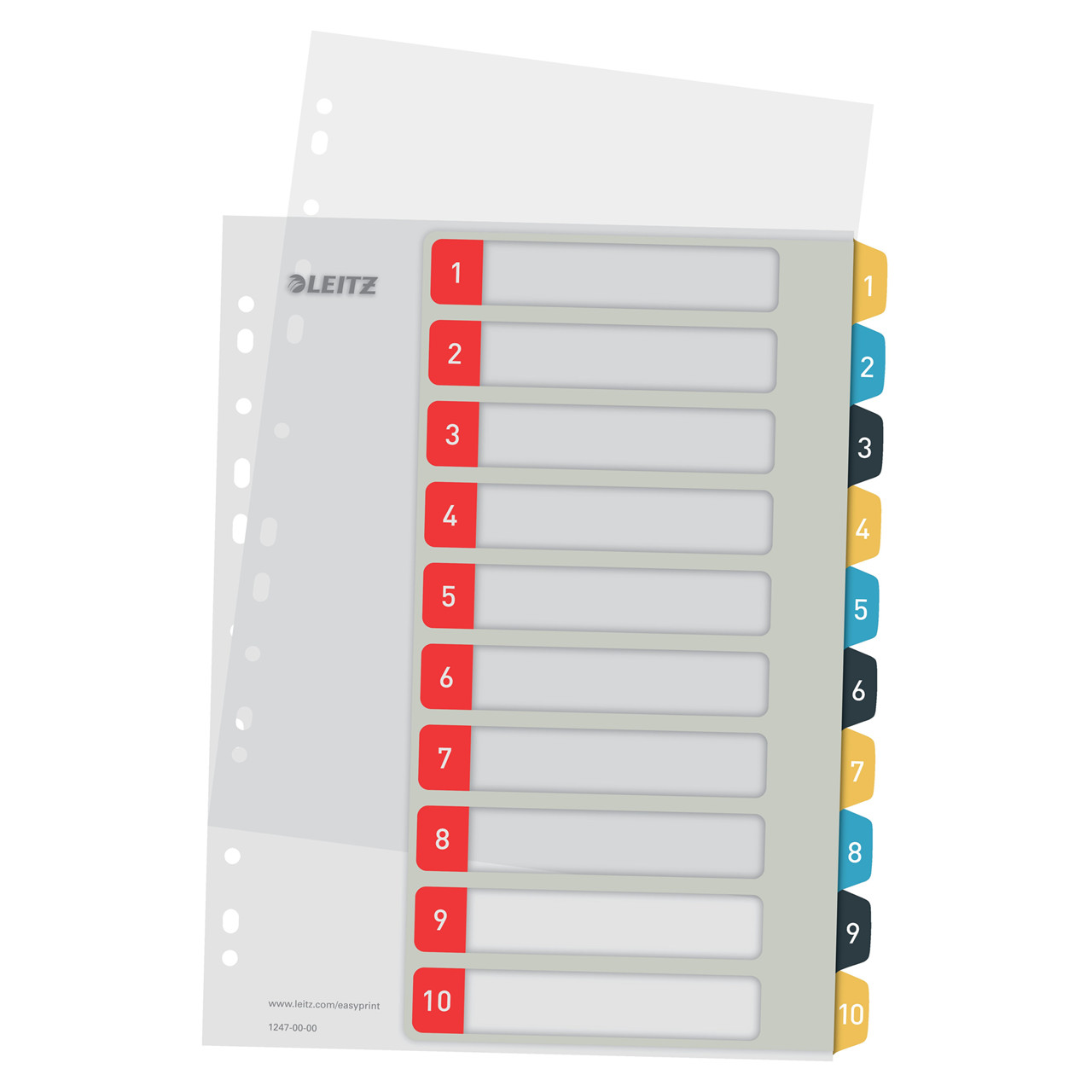 Register Leitz printbar PP A4+ 1-10 Cosy farver