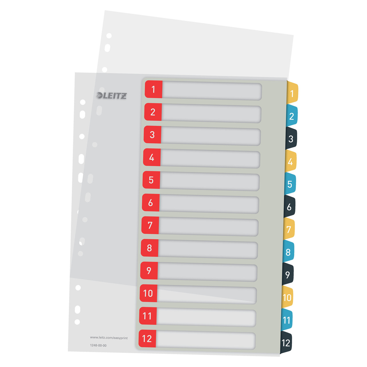 Register Leitz printbar PP A4+ 1-12 Cosy farver