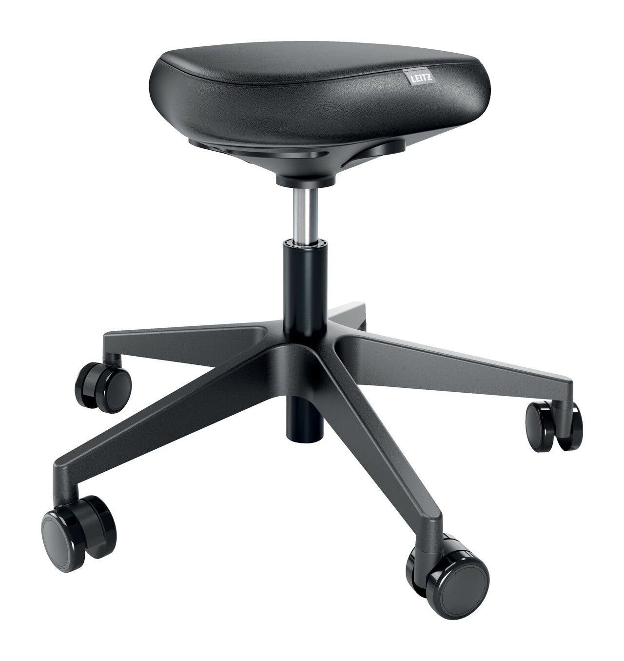 Siddestol m/hjul – Leitz Ergo Active – Comfort – Kunstlæder – Sort