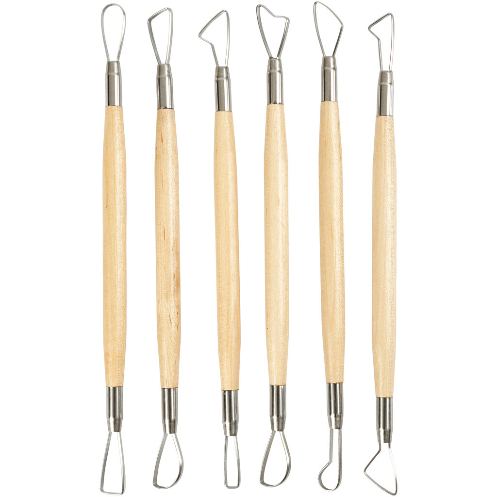 Lerslynger længde 20 cm skarpe kanter assorteret - 6 stk.